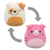 Squishmallows 2 u 1 škotska fold mačka Geraldine/buldog Brock, 13 cm
