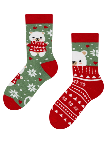 Vesele tople dječje čarape Medo sa šalom