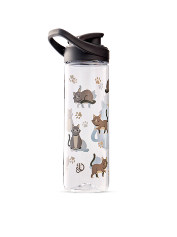 Vesela boca za vodu Siva mačka 700 ml