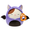 Squishmallows mačka Cam u ljubičastom kostimu šišmiša, 20 cm
