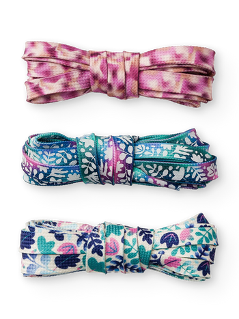 Pakiranje od 3 para veselih vezica Tirkizno lišće