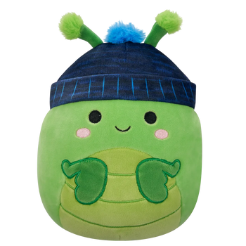 Squishmallows zelena bogomoljka s pletenom kapom Trenton, 20 cm