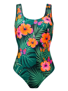 Veseli ženski jednodijelni kupaći kostim Hibiskus