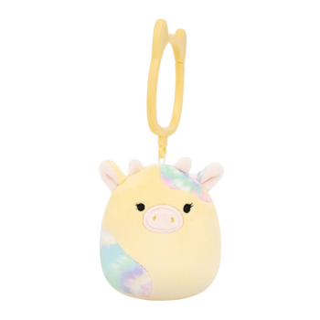 Squishmallows privjesak – krava s tie-dye mrljama Rina, 9 cm