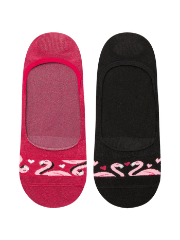 Vesele niske stopalice Flamingosi i srca