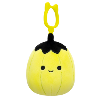 Squishmallows Clip-On bundeva Walt neonske zelene boje poput limete i crnim topom, 9 cm