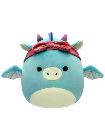 Squishmallows tamni plavozeleni zmaj s maramom Tatiana, 20 cm