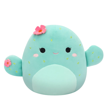 Squishmallows bačvasti kaktus boje mente s ružičastim cvjetovima, 20 cm
