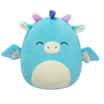 Squishmallows tamni plavozeleni zmaj Tatiana sa zatvorenim očima, 20 cm