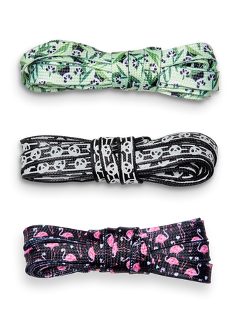 Pakiranje od 3 para veselih vezica Pande i plamenci