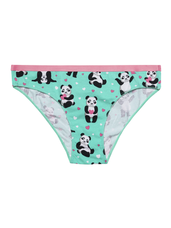 Vesele ženske gaćice Panda i srca