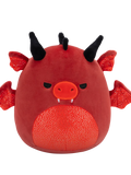 Squishmallows crveni zmaj Salami s ljutim očima i svjetlucavim trbuhom, 20 cm