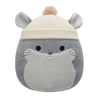 Squishmallows Camilo, siva činčila Camilo sa svijetlosmeđom pletenom kapom, 20 cm