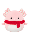 Squishmallows ružičasti aksolotl Archie s pahuljastim šalom, 30 cm