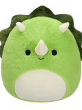 Squishmallows Fuzzamallows zeleni triceratops Tristan, 30 cm