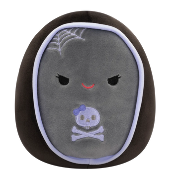 Squishmallows sivi i ljubičasti lijes Julianne sa zloćkastim očima, 20 cm