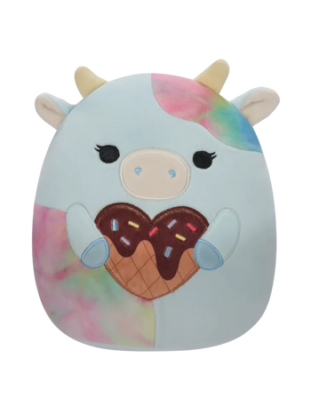 Squishmallows krava s plavim točkicama Caedia, 20 cm