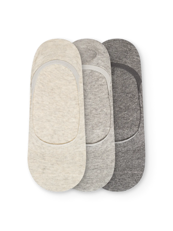 Pakiranje od tri para klasičnih niskih stopalica sive melanž boje