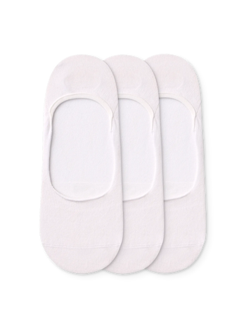 Pakiranje od tri para pamučnih niskih stopalica Bijele klasične