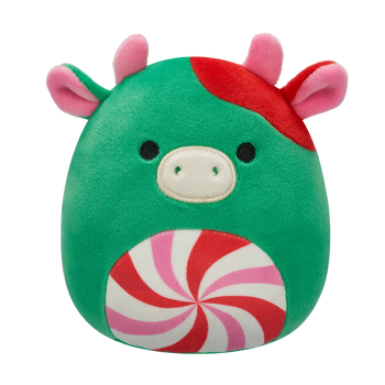 Squishmallows zelena krava Ruben s vrtložnim trbuhom, 20 cm
