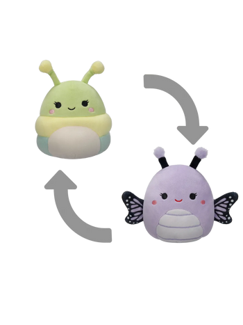 Squishmallows 2in1 gusjenica Rutabaga/leptir Bibiana, 13 cm