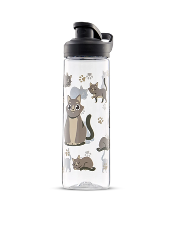 Vesela boca za vodu Siva mačka 700 ml
