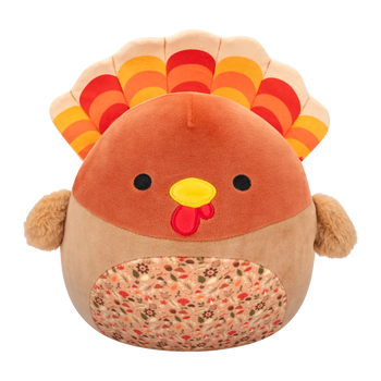Squishmallows smeđa purica Gobrianna s trbuhom na uzorak jeseni, 20 cm