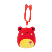 Squishmallows privjesak za ključeve – crvena tropska žaba Obu s vezom od gljiva, 9 cm
