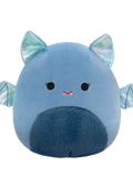 Squishmallows plavi šišmiš Este s pahuljastim trbuhom i metalnim pucketavim krilima, 20 cm