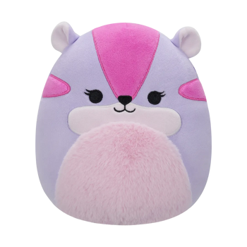 Squishmallows ljubičasto-ružičasta prugasta vjeverica Tamara, 20 cm