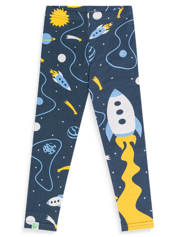 Vesele dječje pamučne tajice Raketa i svemir