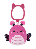 Squishmallows privjesak za ključeve – monarh leptir Marcelina ružičast poput maline, 9 cm