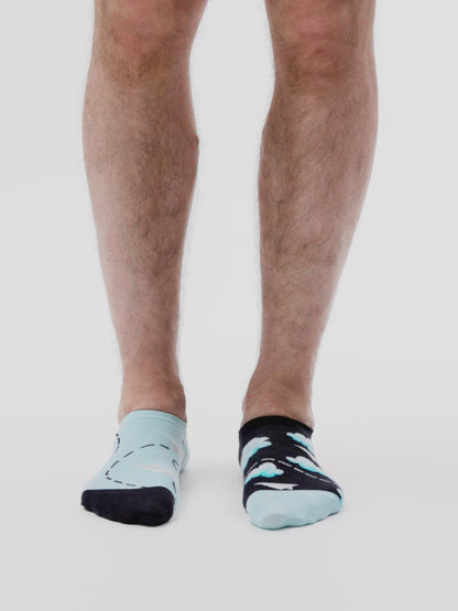 Vesele čarape za tenisice Papirnati zrakoplovi i oblaci